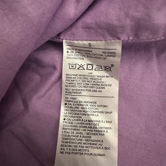 Janie and Jack Girl Swiss Dot Puff Sleeve Top Purple Pegasus Size 5 Ruffles Lace - Picture 7 of 7